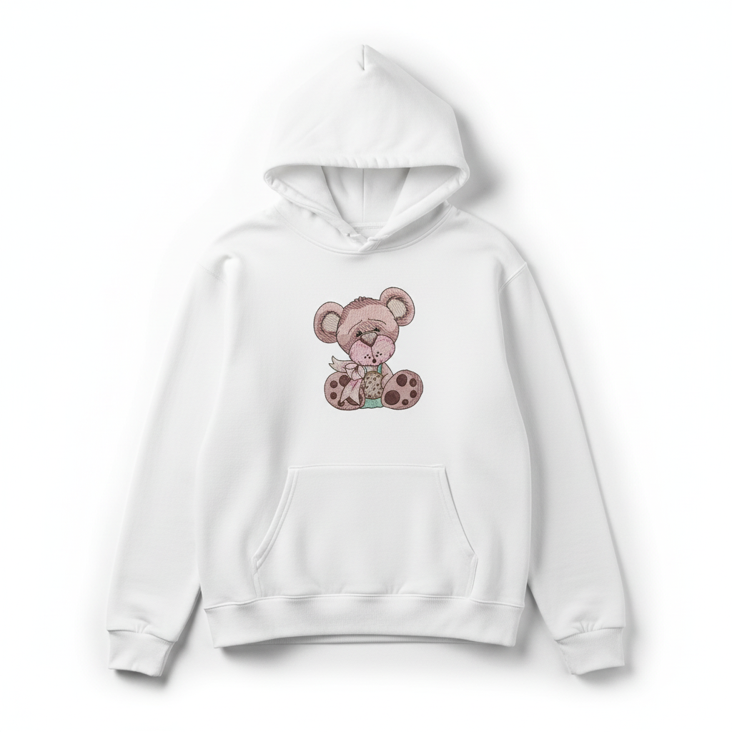 Teddy Bear Cookie Machine Embroidered Sweatshirt – Hand Finished in Dubai | EmbroMania