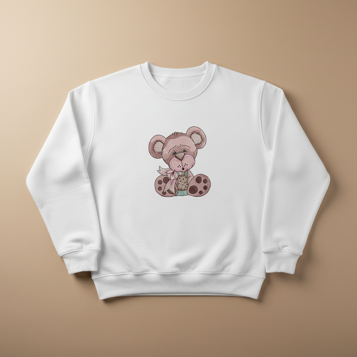 Teddy Bear Cookie Machine Embroidered Sweatshirt – Hand Finished in Dubai | EmbroMania