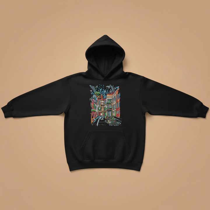 Blooming Facade Machine Embroidered Hoodie – Hand Finished in Dubai | EmbroMania