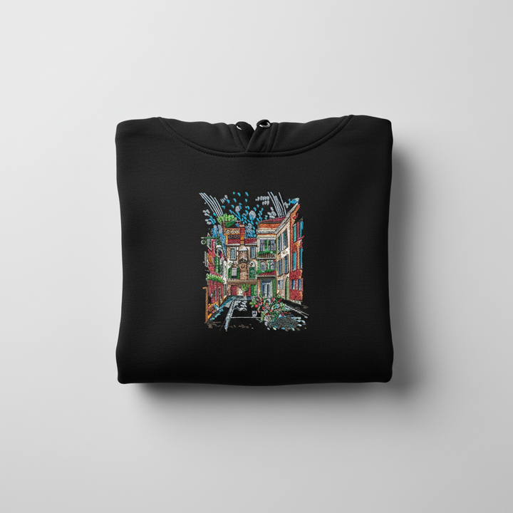 Blooming Facade — Embroidered Hoodie