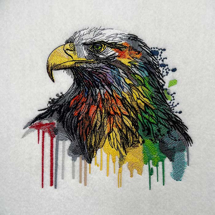 Vivid Eagle Machine Embroidered Hoodie – Hand Finished in Dubai | EmbroMania