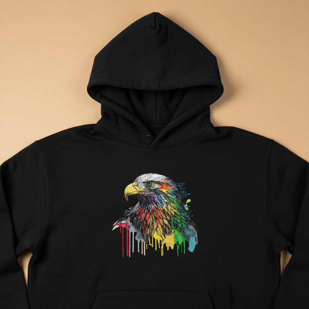 Vivid Eagle — Embroidered Hoodie