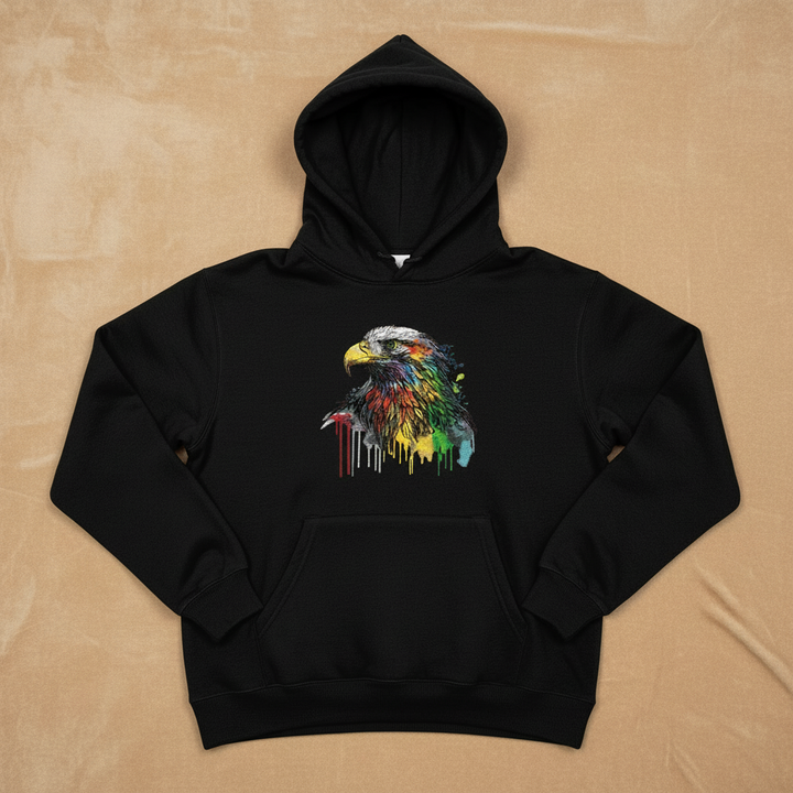 Vivid Eagle Machine Embroidered Hoodie – Hand Finished in Dubai | EmbroMania