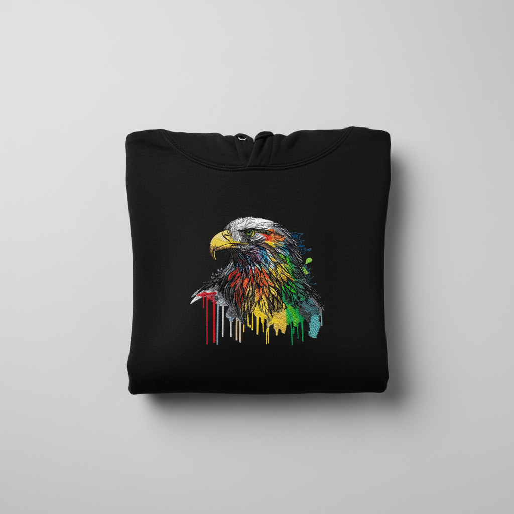 Vivid Eagle — Embroidered Hoodie