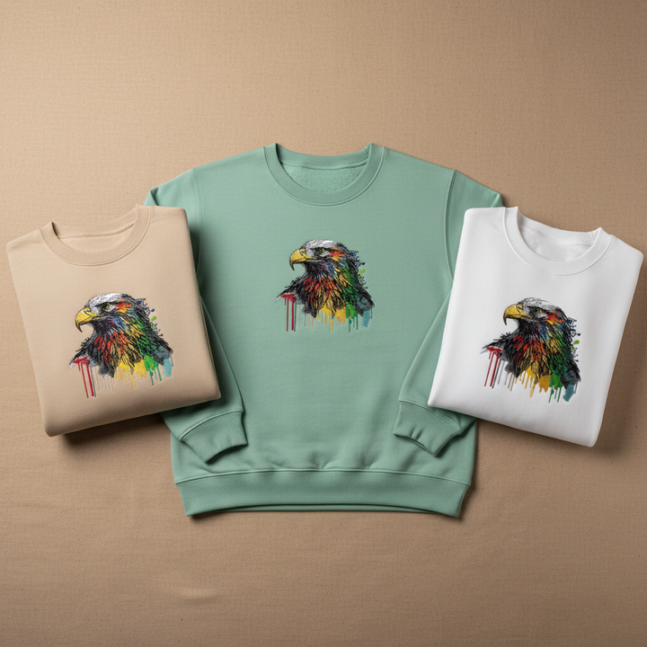 Prisma Eagle Machine Embroidered Sweatshirt – Hand Finished in Dubai | EmbroMania