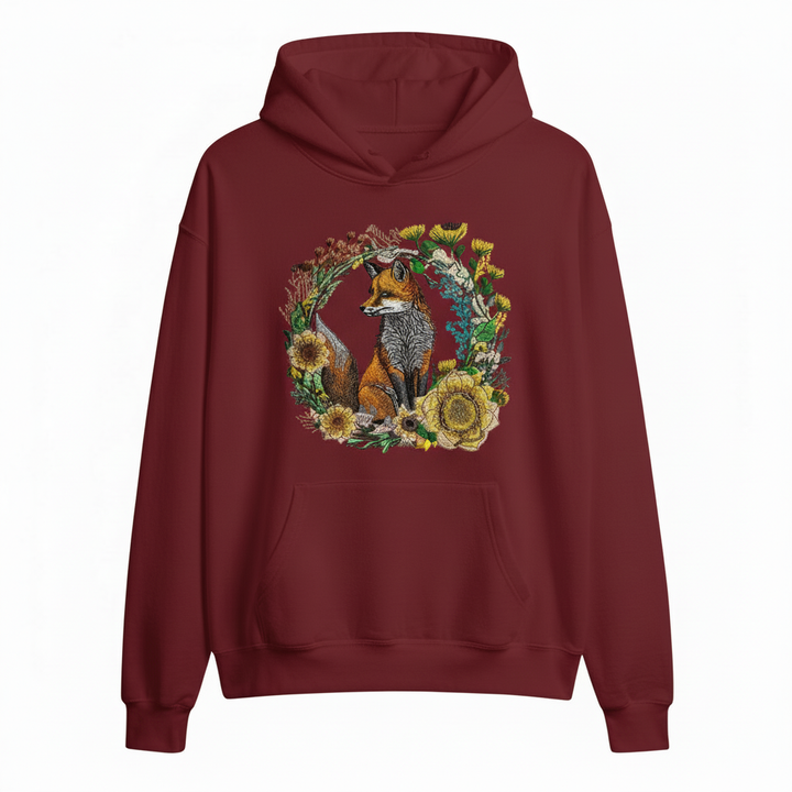 Wild Fox Machine Embroidered Hoodie – Hand Finished in Dubai | EmbroMania