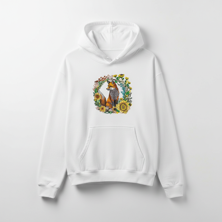 Wild Fox Machine Embroidered Hoodie – Hand Finished in Dubai | EmbroMania
