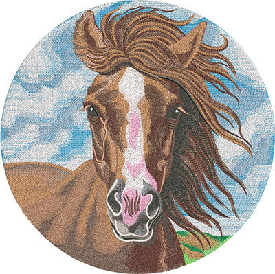 Wild Spirit Horse Machine Embroidered Jute Tote – Hand Finished in Dubai | EmbroMania