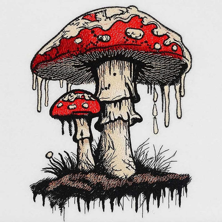 Enchanted Mushroom Embroidered Sweatshirt – Design Reference | Hand Finished in Dubai | EmbroMania