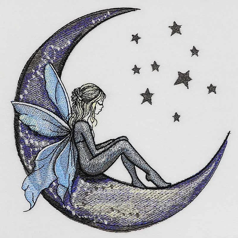 Fairy Tale on the Moon Embroidered Sweatshirt – Design Reference | Hand Finished in Dubai | EmbroMania