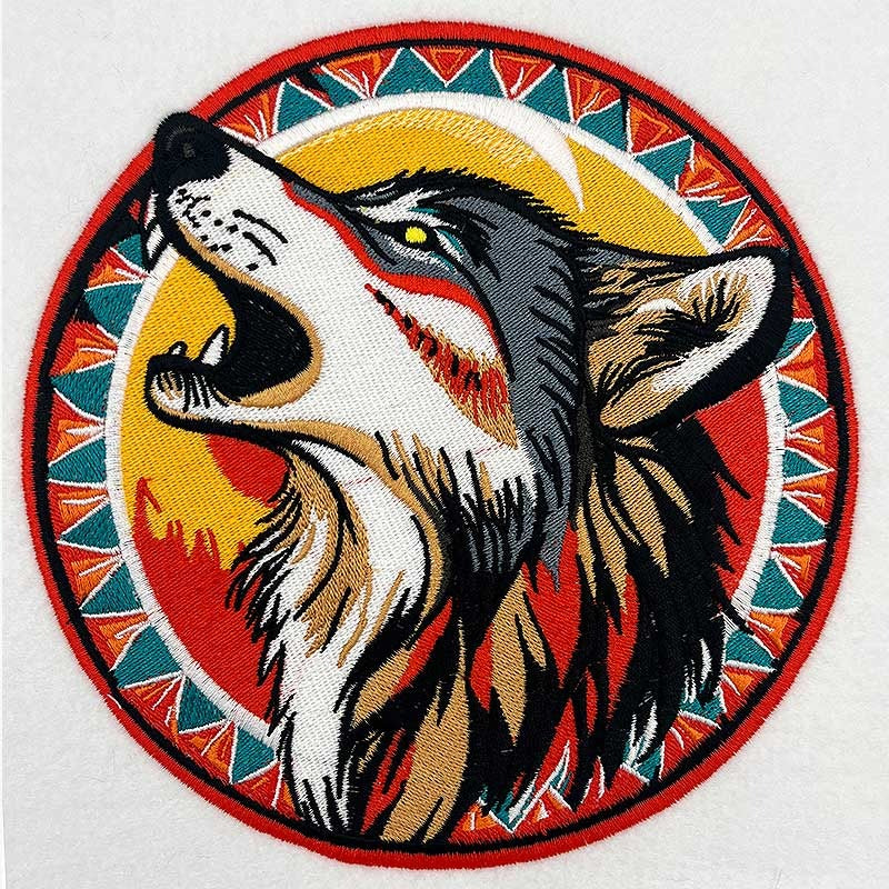 Howling Wolf Embroidered Sweatshirt – Design Reference | Hand Finished in Dubai | EmbroMania