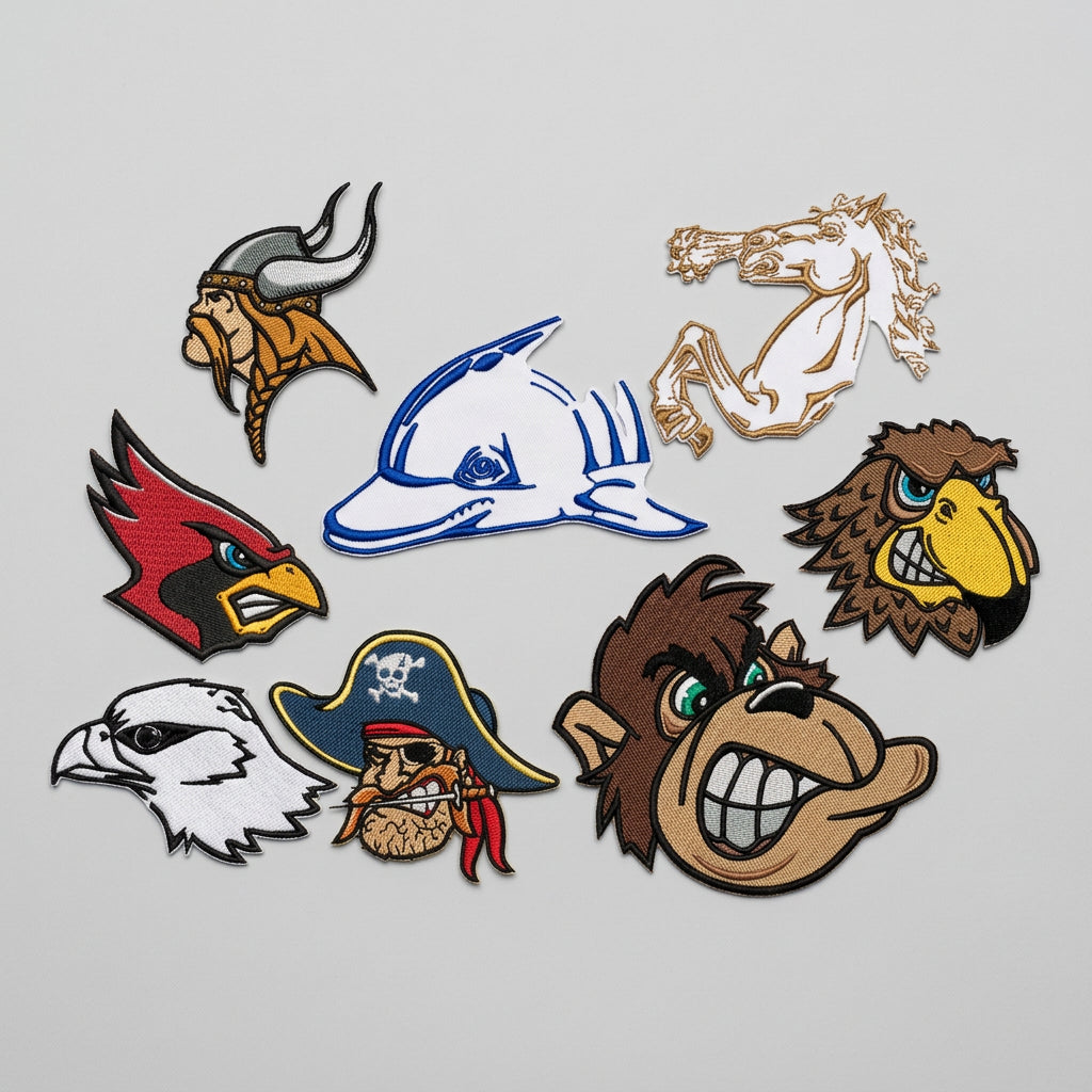 Collection of various animal head illustrations on a white background