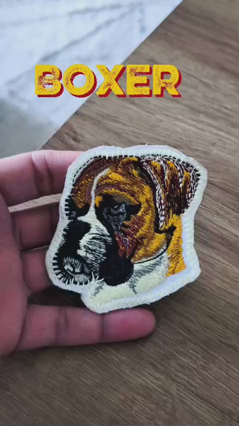 Boxer Dog Embroidered Patch