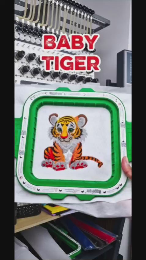 Baby Tiger — Embroidered Jute Tote