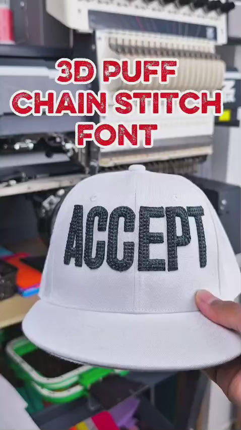 ChainPop 3D Puff — Custom Cap Font