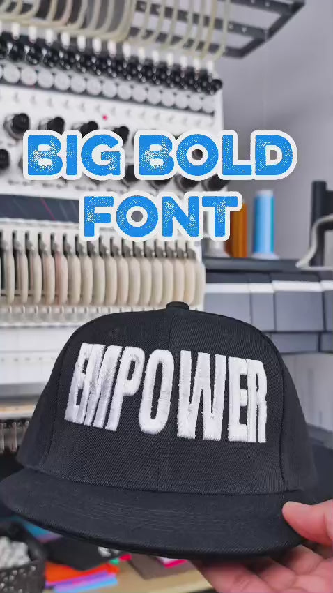 Big Bold 3D Puff — Custom Embroidered Cap Font