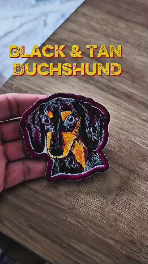 Black &amp; Tan Dachshund Embroidered Patch
