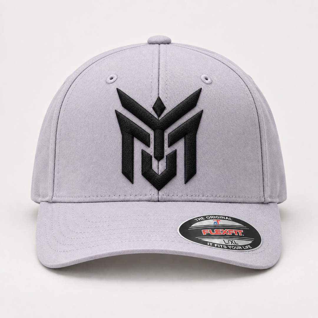 🌊⚔️ Phantom Wing – Talon Wing Crest · White 3D puff · Dark Navy Curved Trucker | Hand Finished in Dubai | EmbroMania